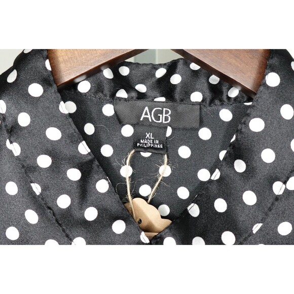 AGB Women's 1950's Retro Style Polka Dotted Short-Sleeve 3-Button Top SZ X-Large - Picture 6 of 7